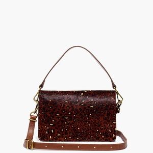 NWT • MADEWELL • Flap Convertible Crossbody Bag: Painted Leopard Calf Hair